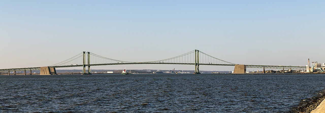 Delaware Memorial Bridge from Deepwater, New Jersey