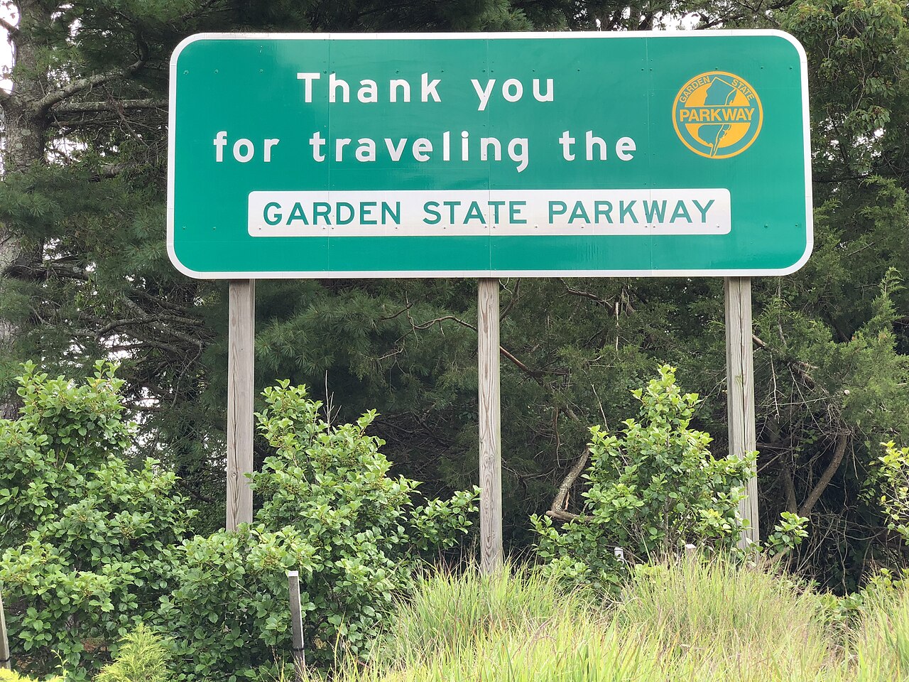 Garden State Parkway end sign in Cape May County